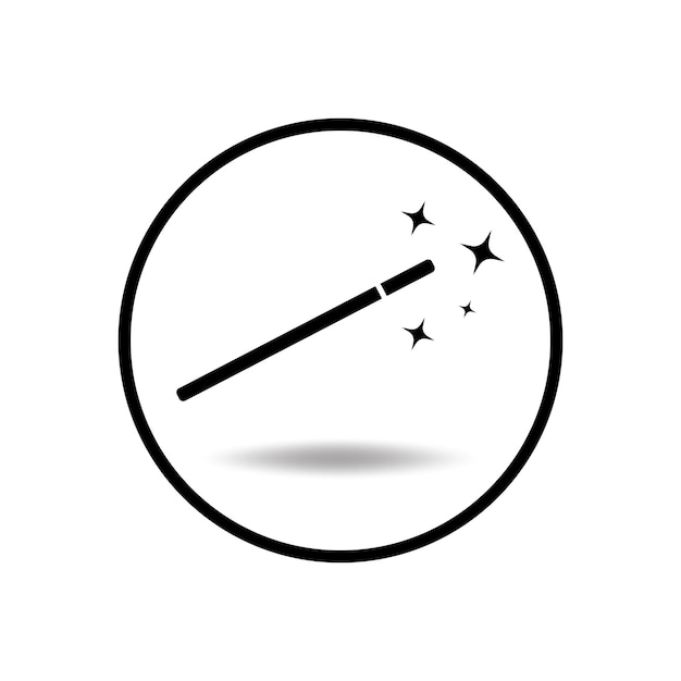 Plantilla de vector de logotipo de icono de varita mágica
