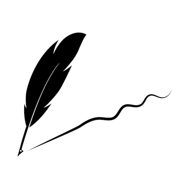 Plantilla de vector de logotipo de ilustración de pluma