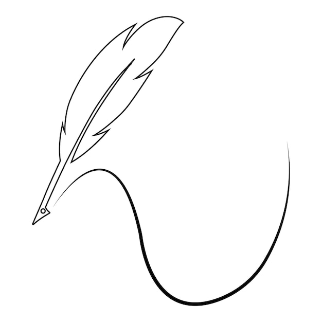 Plantilla de vector de logotipo de ilustración de pluma