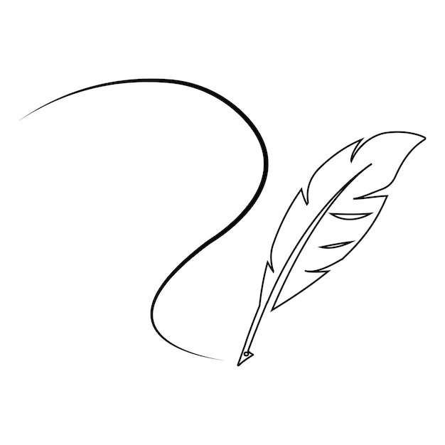 Plantilla de vector de logotipo de ilustración de pluma