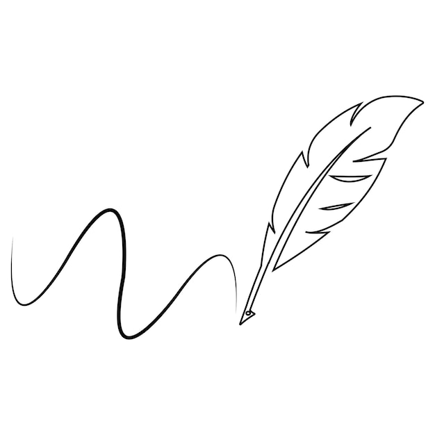 Plantilla de vector de logotipo de ilustración de pluma