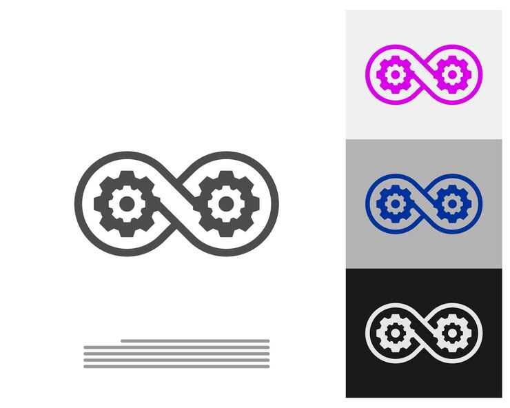 Vector plantilla de vector de logotipo infinity gear concepto de diseño de logotipo creative infinity