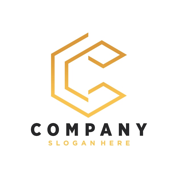 Plantilla de vector de logotipo inicial C Letra abstracta C logotipo marcas comerciales logotipo de la empresa Ilustración vectorial