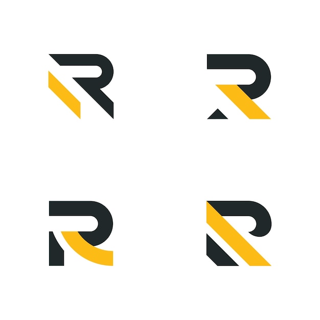 Plantilla de vector de logotipo de iniciales de letra R
