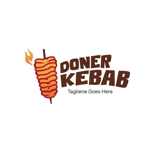 Plantilla de vector de logotipo de kebab doner etiquetas creativas para comida rápida tusrkish y árabe