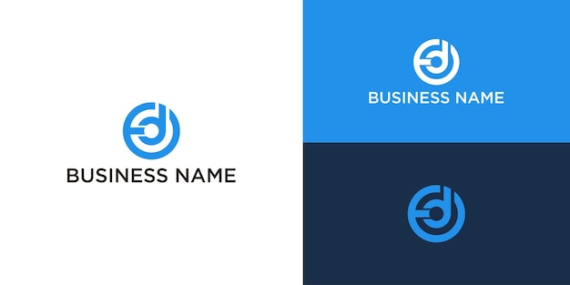 Plantilla de vector de logotipo de letra D Símbolo de monograma abstracto