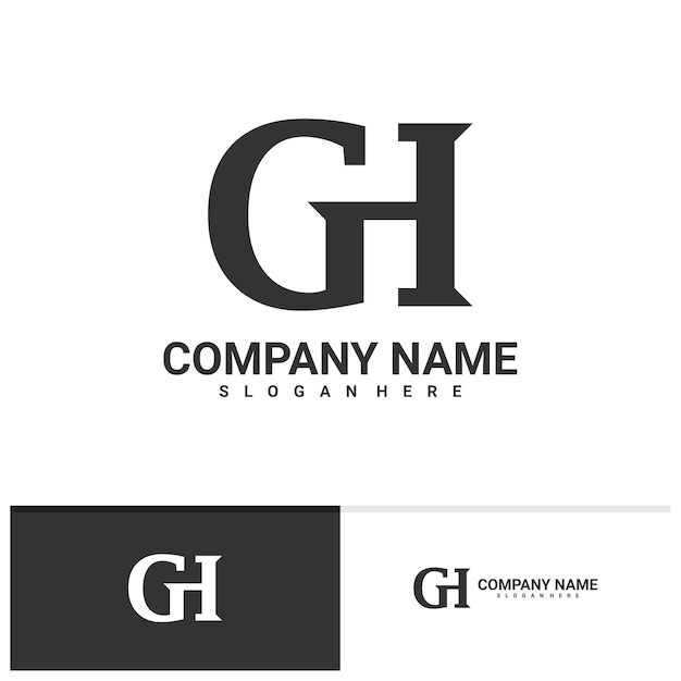 Plantilla de vector de logotipo de letra HG Conceptos creativos de diseño de logotipo de GH