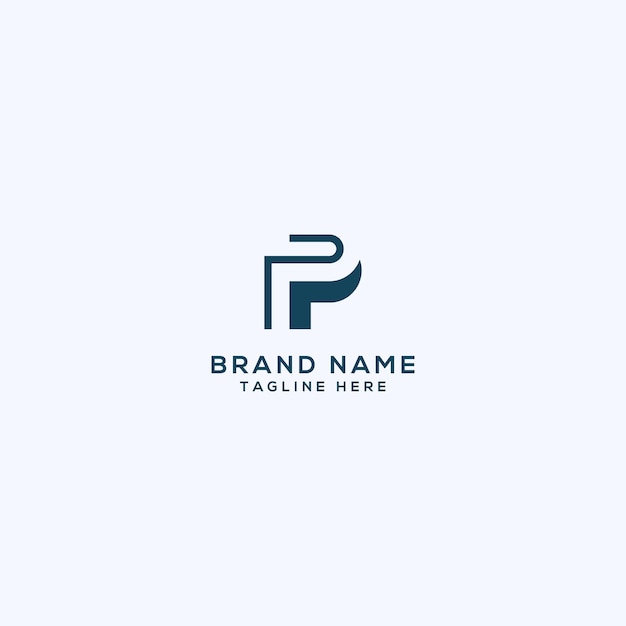 plantilla de vector de logotipo de la letra P monograma Vector de ícono plano mínimo basado en inicial