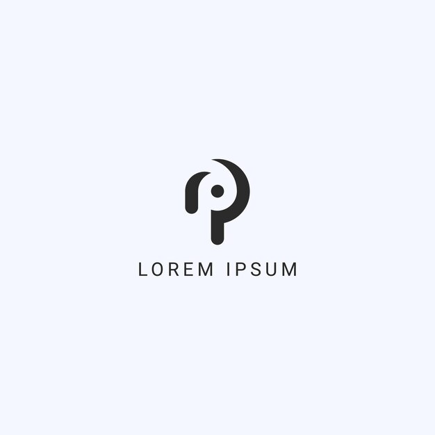 plantilla de vector de logotipo de la letra P monograma Vector de ícono plano mínimo basado en inicial