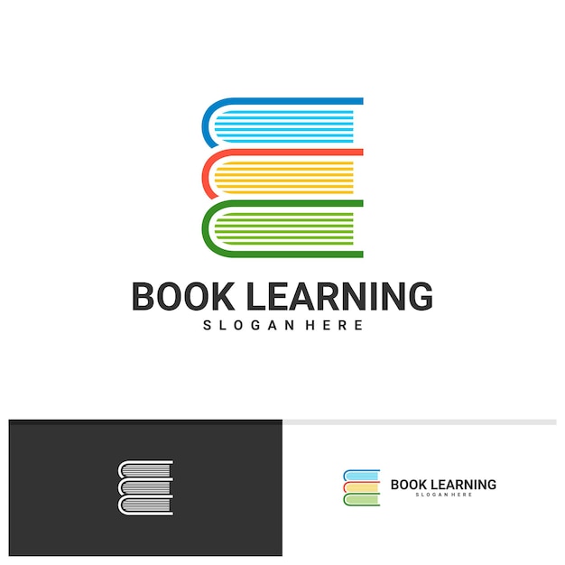 Plantilla de vector de logotipo de libro de aprendizaje conceptos de diseño de logotipo de libro creativo