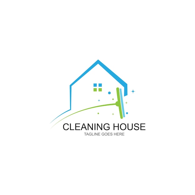 Plantilla de vector de logotipo de limpiador de casa