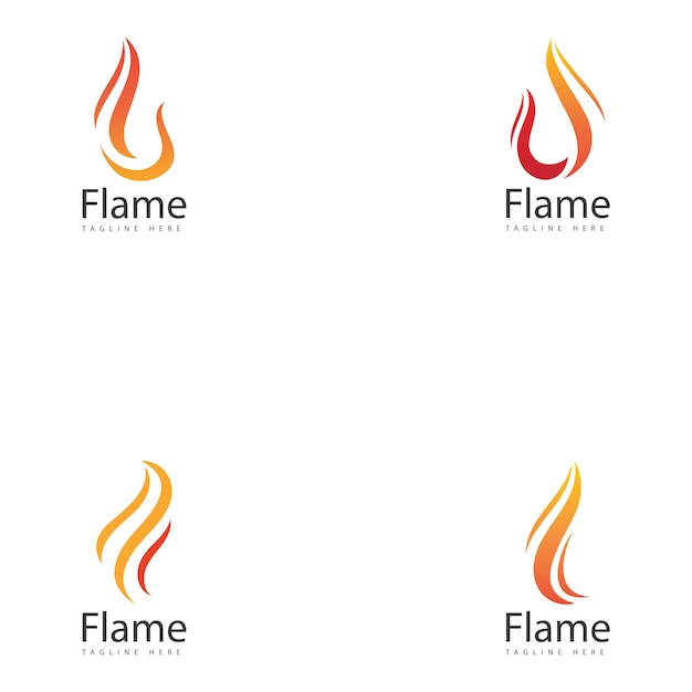 Plantilla de vector de logotipo de llama icono de diseño de logotipo de fuego