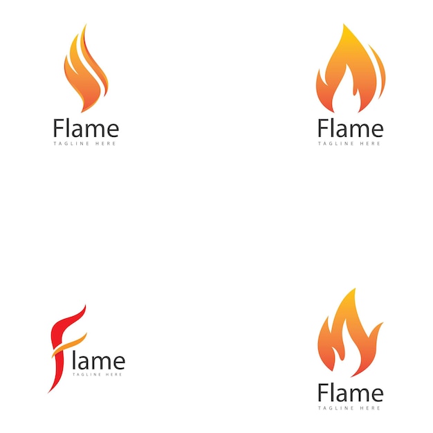 Plantilla de vector de logotipo de llama icono de diseño de logotipo de fuego