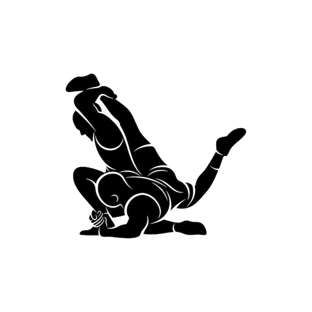Plantilla de vector de logotipo de lucha libre Símbolo de ilustración Diseño de silueta