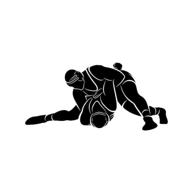 Plantilla de vector de logotipo de lucha libre Símbolo de ilustración Diseño de silueta