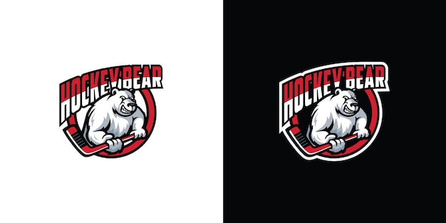 Plantilla de vector de logotipo de mascota de oso polar Vector Premium