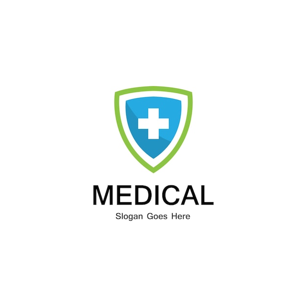 Plantilla de Vector de logotipo médico escudo