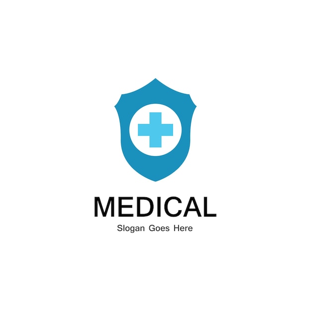 Plantilla de vector de logotipo médico escudo