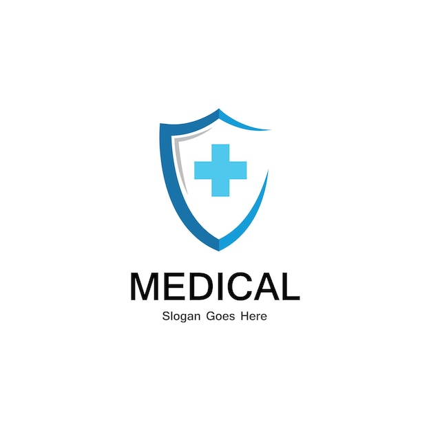 Plantilla de vector de logotipo médico escudo