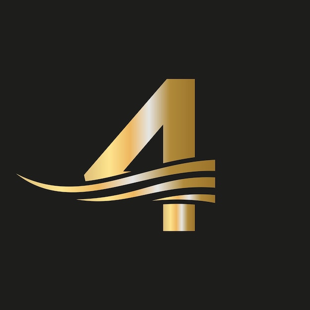 Plantilla de vector de logotipo de monograma de logotipo de letra moderna 4 4 combinada con identidad de moda de lujo