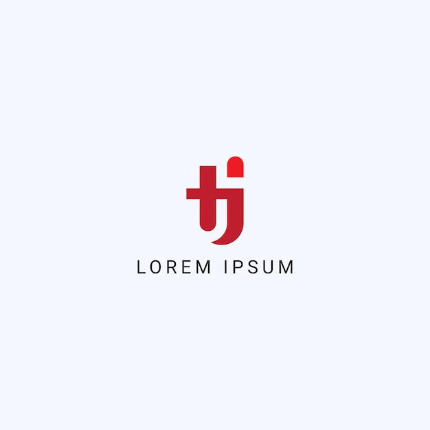 plantilla de vector de logotipo de monograma TJ de letra abstracta Vector de ícono plano mínimo basado en inicial