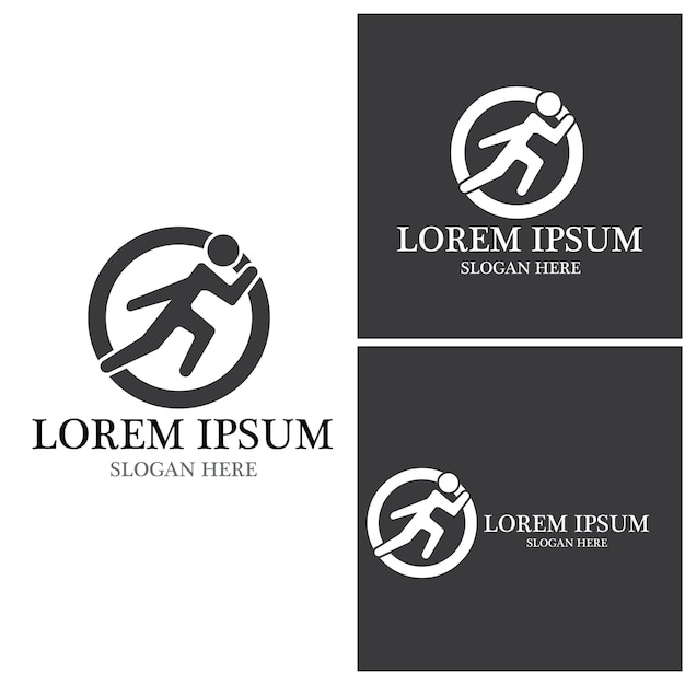 Plantilla de vector de logotipo de personas corriendo