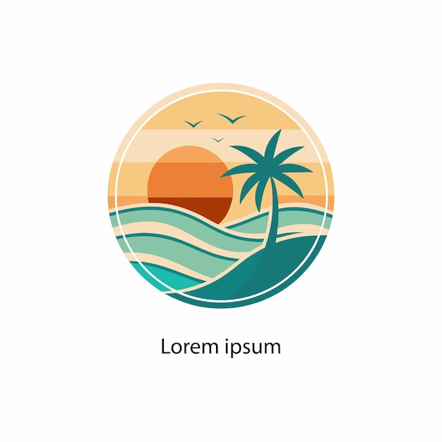 plantilla de vector de logotipo de playa