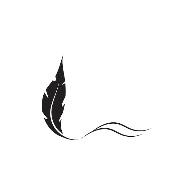 plantilla de vector de logotipo de pluma