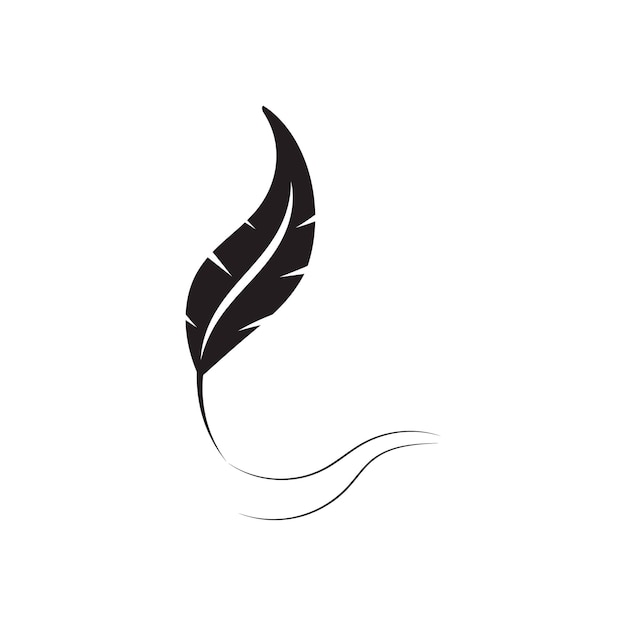 plantilla de vector de logotipo de pluma