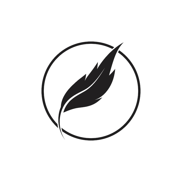plantilla de vector de logotipo de pluma
