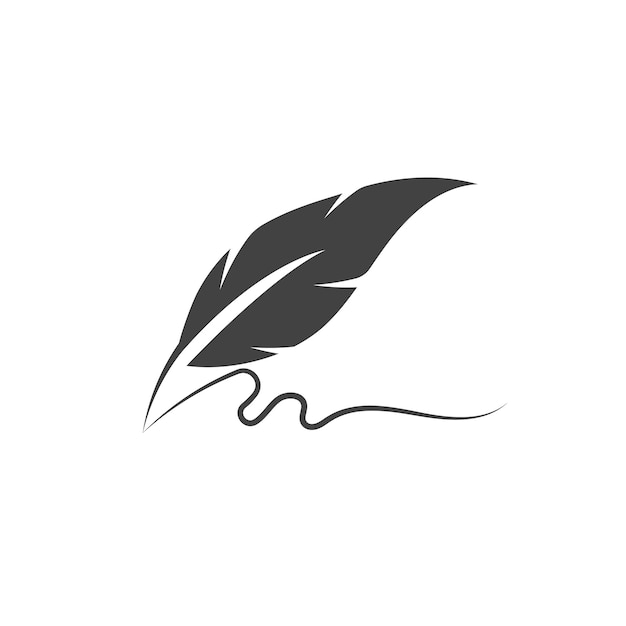 plantilla de vector de logotipo de pluma