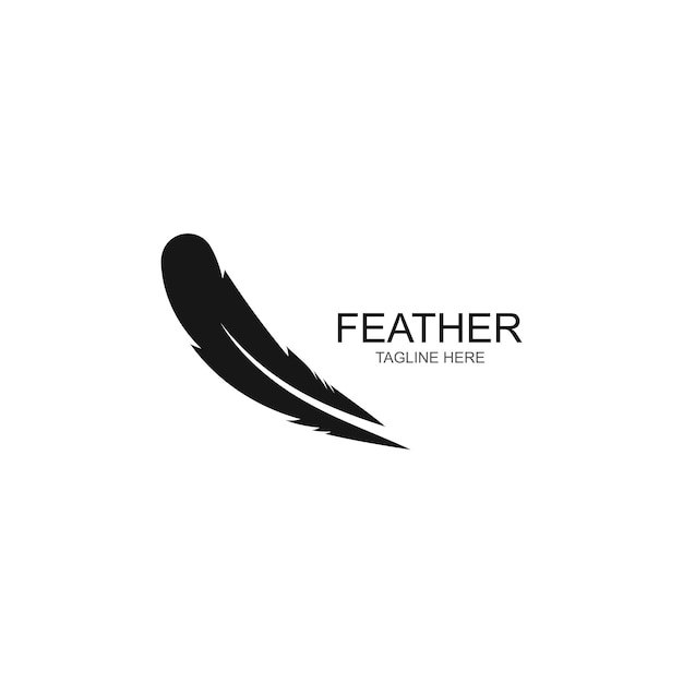 plantilla de vector de logotipo de pluma