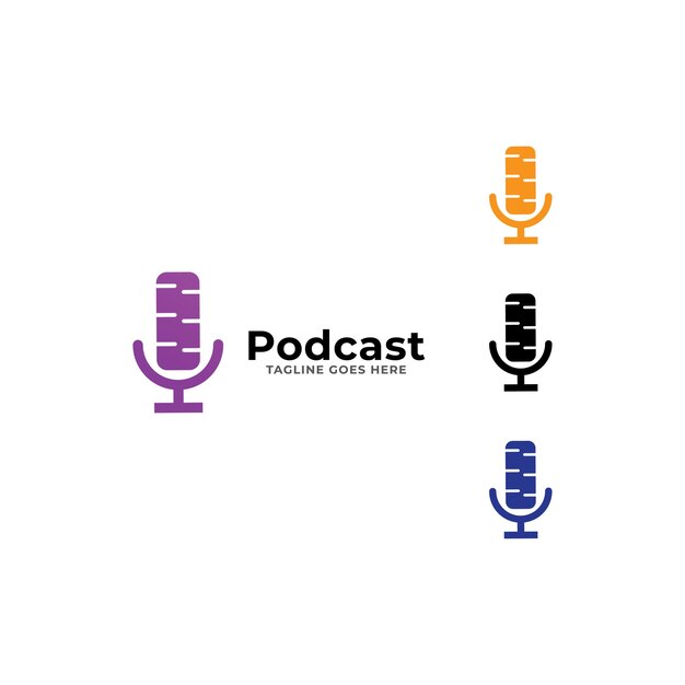 plantilla de vector de logotipo de podcast
