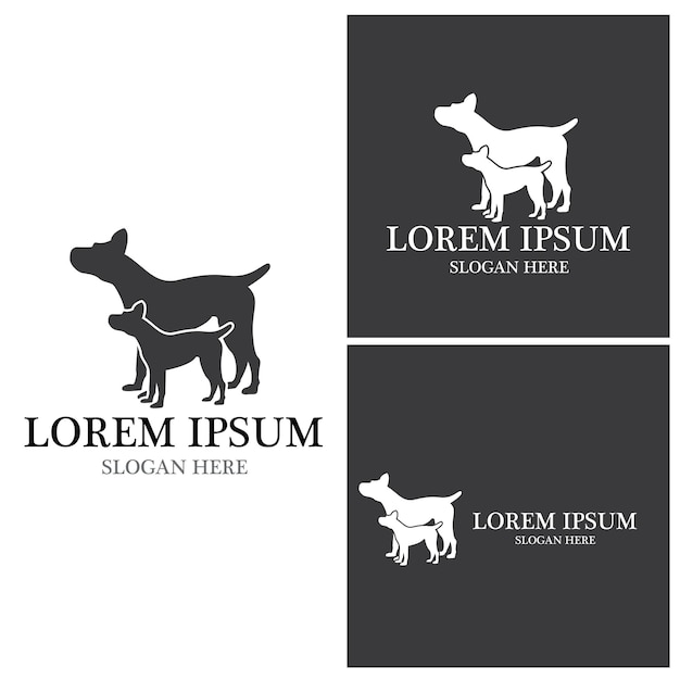 Plantilla de vector de logotipo de silueta de perro
