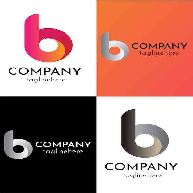 Plantilla de vector de logotipo y símbolo de letra b Vector Premium