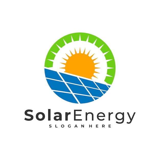 Plantilla de vector de logotipo solar Conceptos de diseño de logotipo de energía solar creativa