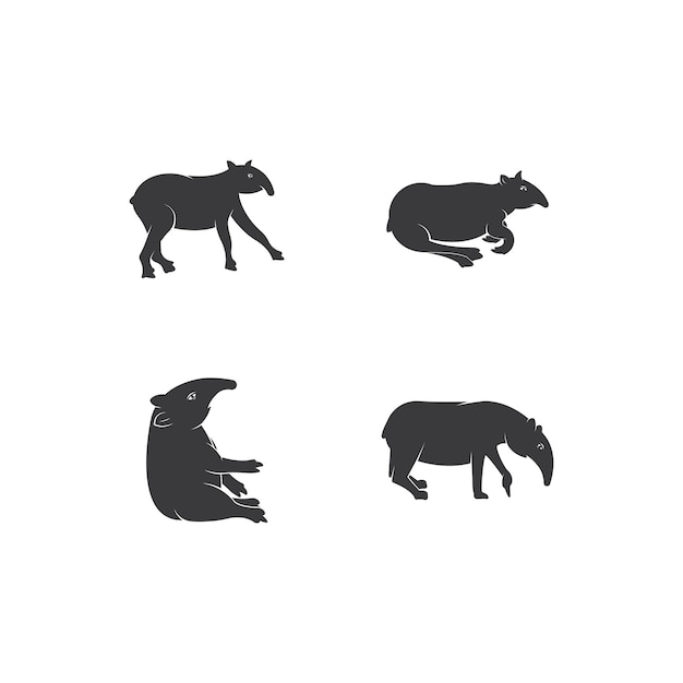 Plantilla de vector de logotipo de tapir