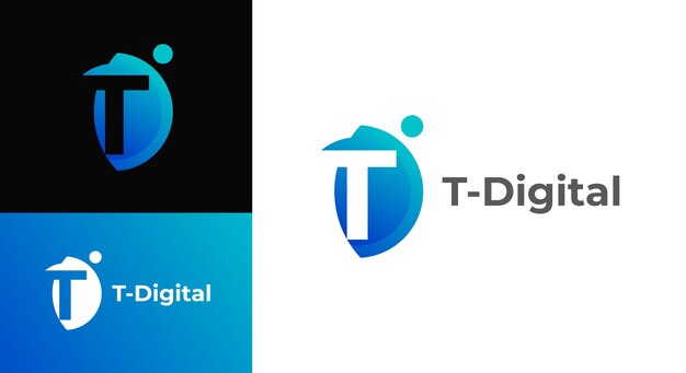 Plantilla de vector de logotipo TD de letra digital