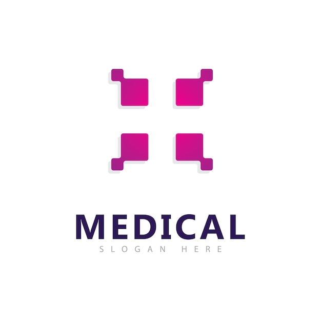 Plantilla de vector de logotipo de tecnología médica Diseño de vector de logotipo de farmacia creativa