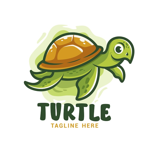 Plantilla de vector de logotipo de tortuga