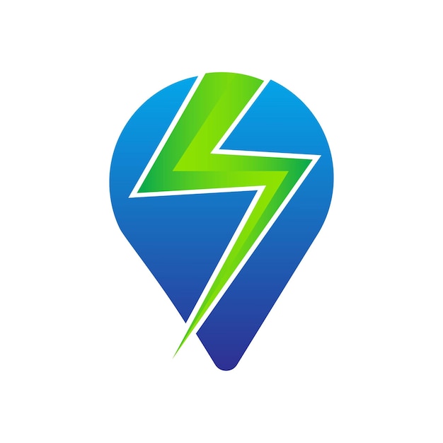 Plantilla de vector de logotipo de trueno eléctrico azul