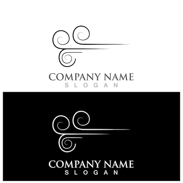 Plantilla de vector y logotipo de viento