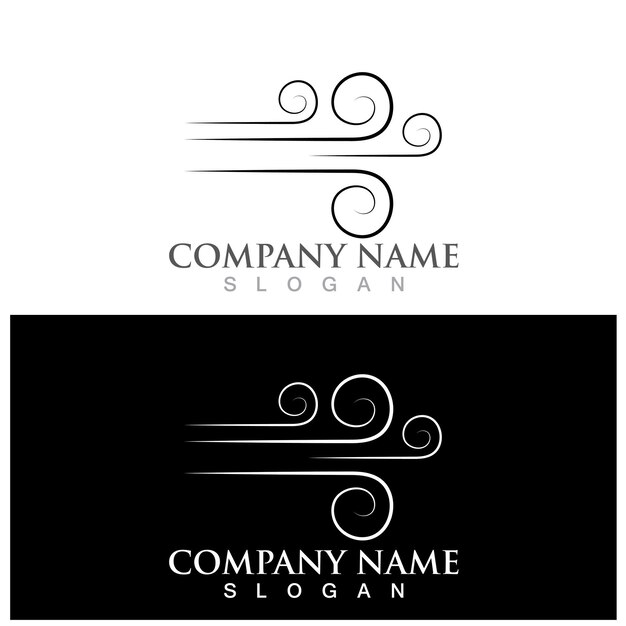 Plantilla de vector y logotipo de viento
