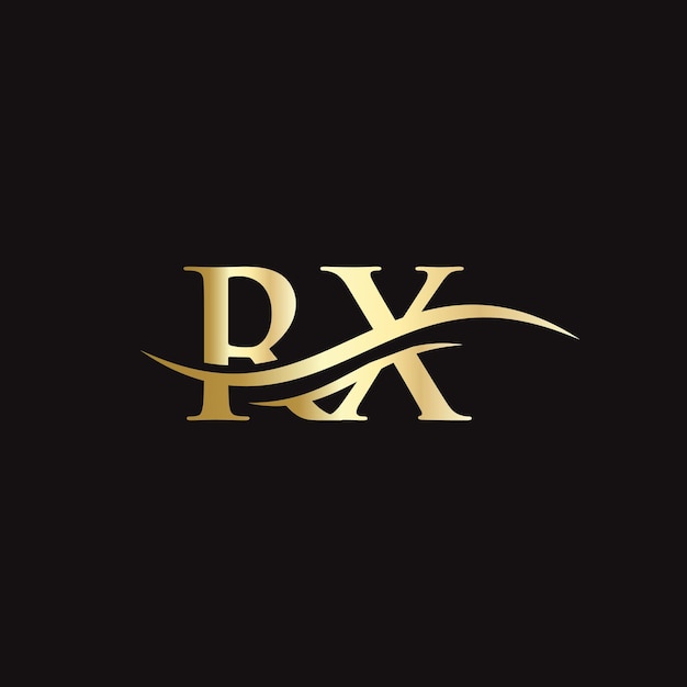 Plantilla de vector de logotipo vinculado con la letra RX inicial Diseño de logotipo RX de letra Swoosh Vector de diseño de logotipo RX