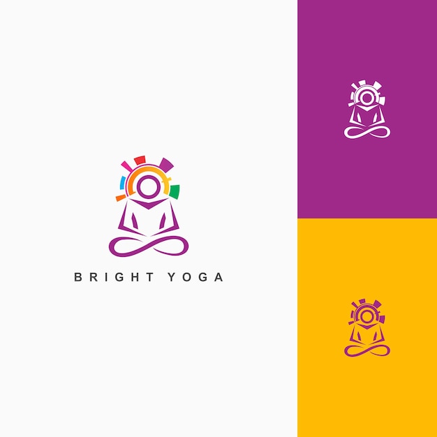 Vector plantilla de vector de logotipo de yoga de meditación simple