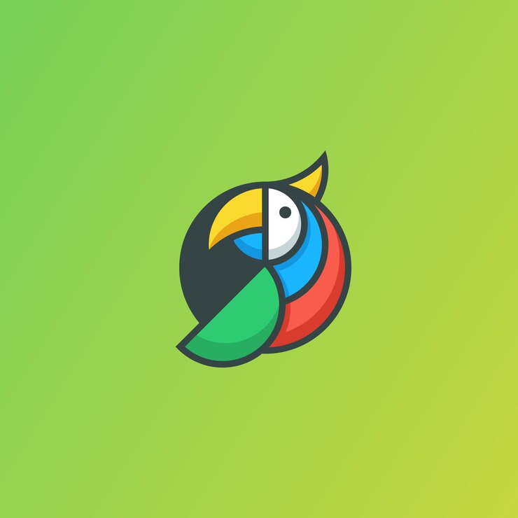 Vector plantilla de vector loro concepto geométrico ilustración