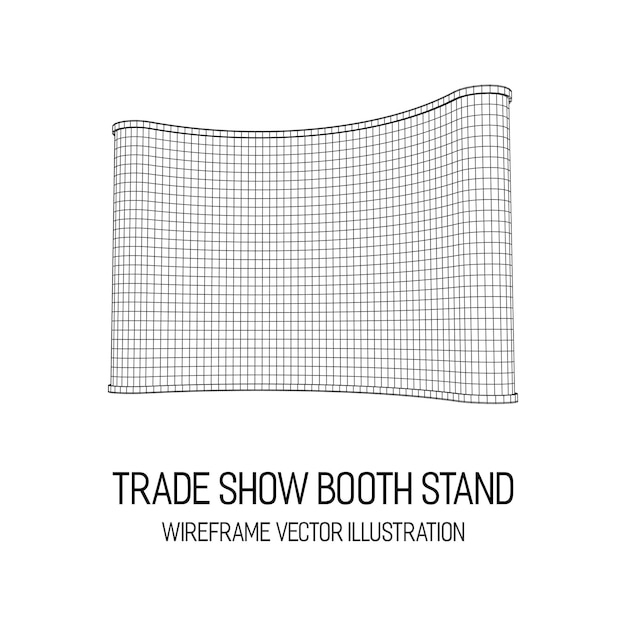 Plantilla de vector de malla de estructura metálica de stand de feria comercial para su diseño