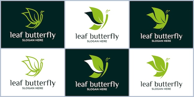 Plantilla de vector de mariposa abstracta concepto de hoja de logotipo de mariposa logotipo de diseño de icono de estilo lineal