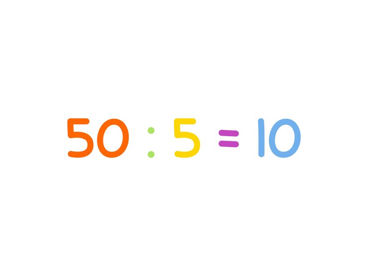 Vector plantilla de vector de matemáticas divididas para niños