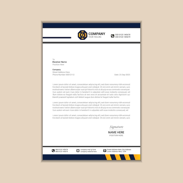 Plantilla de vector de membrete contemporáneo para empresas modernas